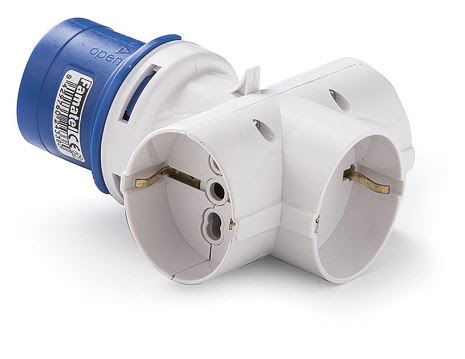 Adaptador clavija 2P+T 3bases 2P+TTL