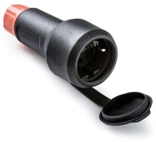 BASE TT 16A 250V CON TAPA NEGRO CON PRENSAESTOPA