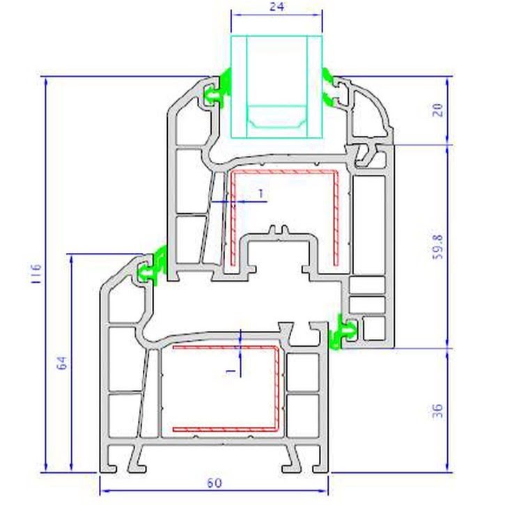 VENTANA PVC BATIENTE SIMPLE BLANCA DERECHA 580x1100 - Imagen 3
