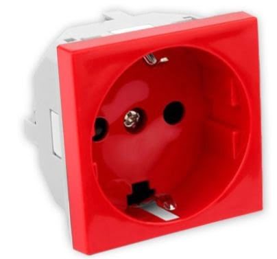 EFAPEL BASE SCHUKO CON ENCLAVAMIENTO 2 MODULOS QUADRO 45 ROJA - Imagen 2