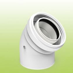 FIG 80/125 CODO CHIMENEA 45º M-H d.80/125mm AI PP (CONDENSACION) - Imagen 2