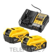 DEWALT KIT 2 BATERIAS XR 18V 5Ah + CARGARDOR XR 12V-18V