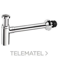 SIFON REDONDO LATON CROMADO PARA LAVABO 1 1/4" CON JUNTA UNION METAL/PLASTICO