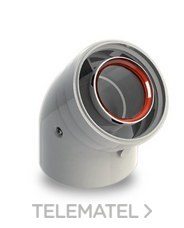 FIG 60/100 CODO COAXIAL 45º M-H ALUMINIO BLANCO (ESTANCO)
