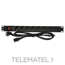 REGLETA 19" 8 SCHUKO + INTERRUPTOR + TERMICO CON CABLE gtlan