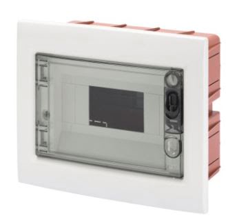 GEWISS CAJA DISTRIBUCION PROTEGIDA DE EMPOTRAR - PUERTA TRANSPARENTE AHUMADA CON BASTIDOR EXTRAIBLE - 8 MODULOS IP40 - Imagen 2