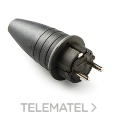 Clavija TT 16A-250V Goma Negro - Imagen 3