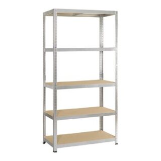 IRONSIDE-ESTANTERIA GALVANIZADA 5 ESTANTES DE MADERA 176X90X40CM