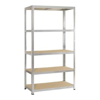 IRONSIDE-ESTANTERIA GALVANIZADA 5 ESTANTES DE MADERA 196X100X40CM