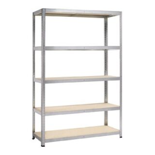 IRONSIDE-ESTANTERIA METALICA 5 ESTANTES MADERA 180 x 120 x 45 CM.