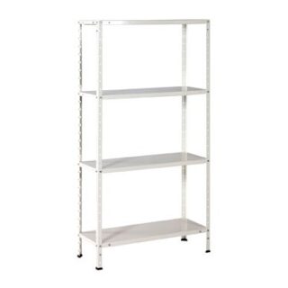 QF ESTANTERIA METALICA BLANCA 4 ESTANTES 145 X 73 X 30 CM.
