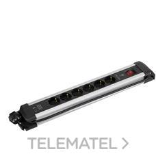 BASE EXTRAPOWER DE PROTECCION 6 TOMAS + 2USB-A 3G1,5 CABLE 1,5M ALUMINIO