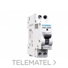 HYUNDAI INTERRUPTOR MAGNETOTERMICO+ DIFERENCIAL N+1P 6kA 40A 30mA TIPO A