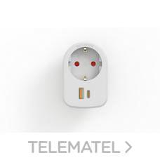 ADAPTADOR COMBI 3 TOMA 16A 2 PUERTOS USB 3,15A 250V BLANCO (EUROSLOT)