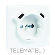 EFAPEL TAPA PARA BASE SCHUKO CON USB C+C APOLO 5000 NEGRO MATE